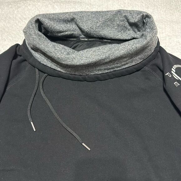Calvin Klein Performance Funnel Neck Sweatshirt Black & Grey Size Large Like New - Picture 3 of 13